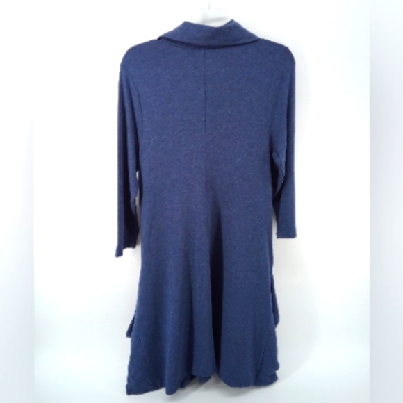 NWT $69 Chelsea & Theodore Blue Viscose Spandex Large Pockets Dress L - Picture 9 of 10